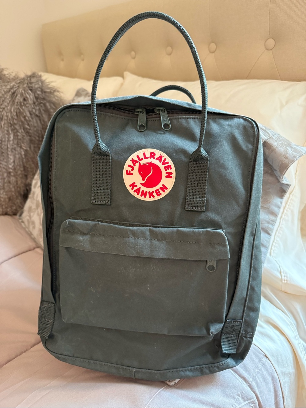 Fjallraven Kanken backpack.  Very good condition.  Color Graphite/Dark green.